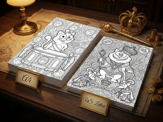 Cats Rule the World Coloring Book, Funny Adult Coloring Pages, Cats in Charge Novelty PDF, Digital Download view 5