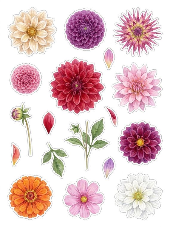 Vintage Botanical Fussy Cut Ephemera Sheets — 26 Printable Sheets, Junk Journal Ephemera, Botanical Scrapbooking, Print at Home · FC-02 view 6