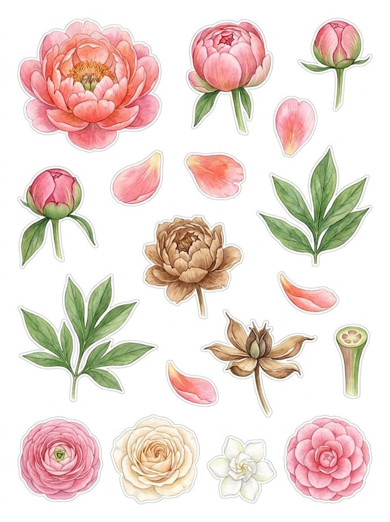 Vintage Botanical Fussy Cut Ephemera Sheets — 26 Printable Sheets, Junk Journal Ephemera, Botanical Scrapbooking, Print at Home · FC-02 view 5