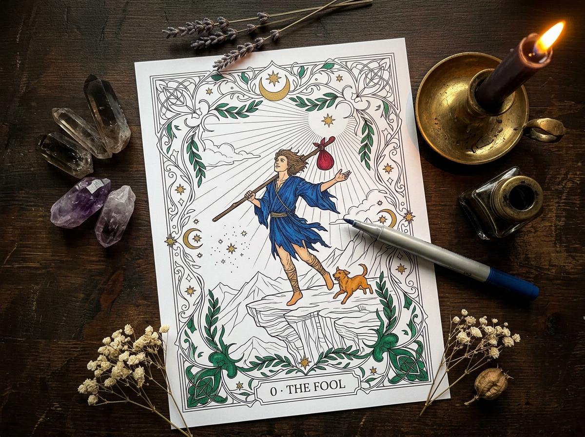 Tarot Major Arcana Coloring Book, Printable Mystic Coloring Pages, Complete 22 Card Deck PDF, Premium Digital Download