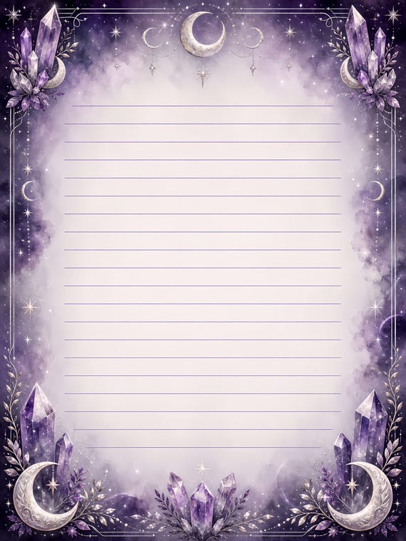 Decorative Lined Journal Pages — Vol. 3, Printable Writing Paper, Illustrated Lined Pages, Digital Download, Print at Home Stationery view 7