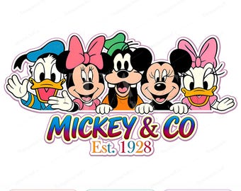 Retro Mickey Family Vacation PNG – Magic Kingdom Cartoon Design, Disney-Inspired Travel Clipart