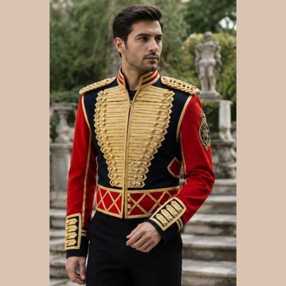 Man's Fashion Jacket, Michael Jackson Military officer Jacket with gold Braiding