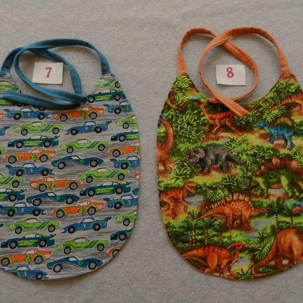 Handmade Toddler Boy Bib with Tie Closure