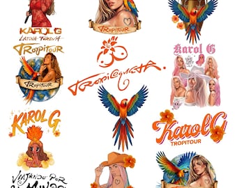Paquete de imágenes PNG de la gira Tropicoqueta de Karol G, imágenes prediseñadas de la portada del álbum Summerween (descarga digital)