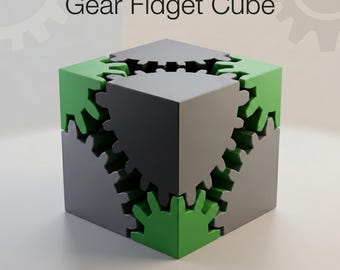Gear Fidget Cube STL File | 3D Printable Mechanical Desk Toy (Digital Download)
