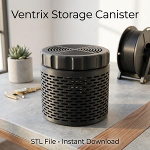 Ventrix Storage Canister STL | 3D Printable Vented Organizer (Digital Download)