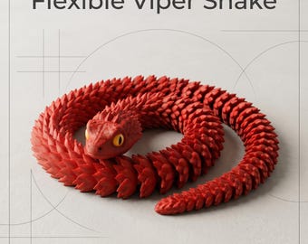 Serpente articolato STL / Giocattolo vipera flessibile File per stampa 3D / Rettile flessibile STL / Download immediato