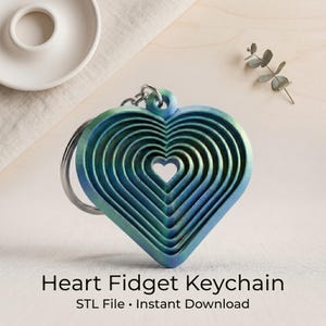 Articulated Heart Fidget Keychain STL File | 3D Printable Keyring (Digital Download)