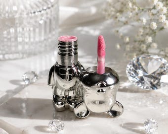 Brillo labial Bear / Ultra hidratante, no pegajoso, labios jugosos, aceite de rosa mosqueta
