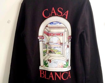 Casablanca L'Arc Black Cotton Sweatshirt – Men's Casual Pullover