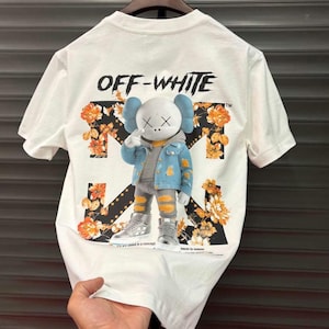 Cremefarbenes T-Shirt mit Grafikprint: Baumwolljersey, Herren-Sommer-Freizeitkleidung