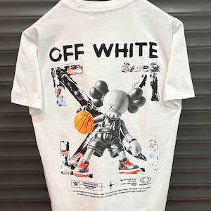 Off white Weißes Grafik-T-Shirt : Baumwoll-Jersey, Männer Sommer Freizeitkleidung