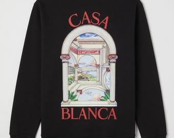 Zwart katoenen Casablanca L'Arc-sweater – casual herentrui