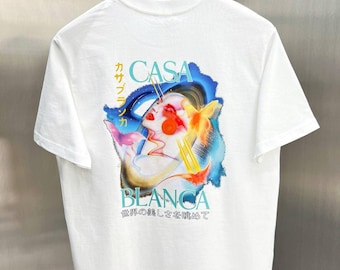 Casablanca Galactic Graphic T-Shirt: White Cotton Jersey Summer Tee