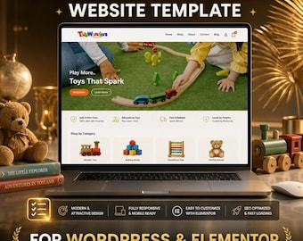 Websitesjabloon speelgoedwinkel | Kant-en-klare kinderwinkel | WordPress-websitesjabloon |