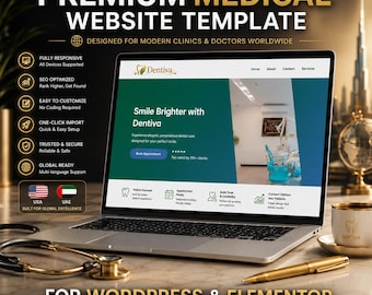Medical Clinic WordPress Theme | Doctor Website Template (Digital Download)