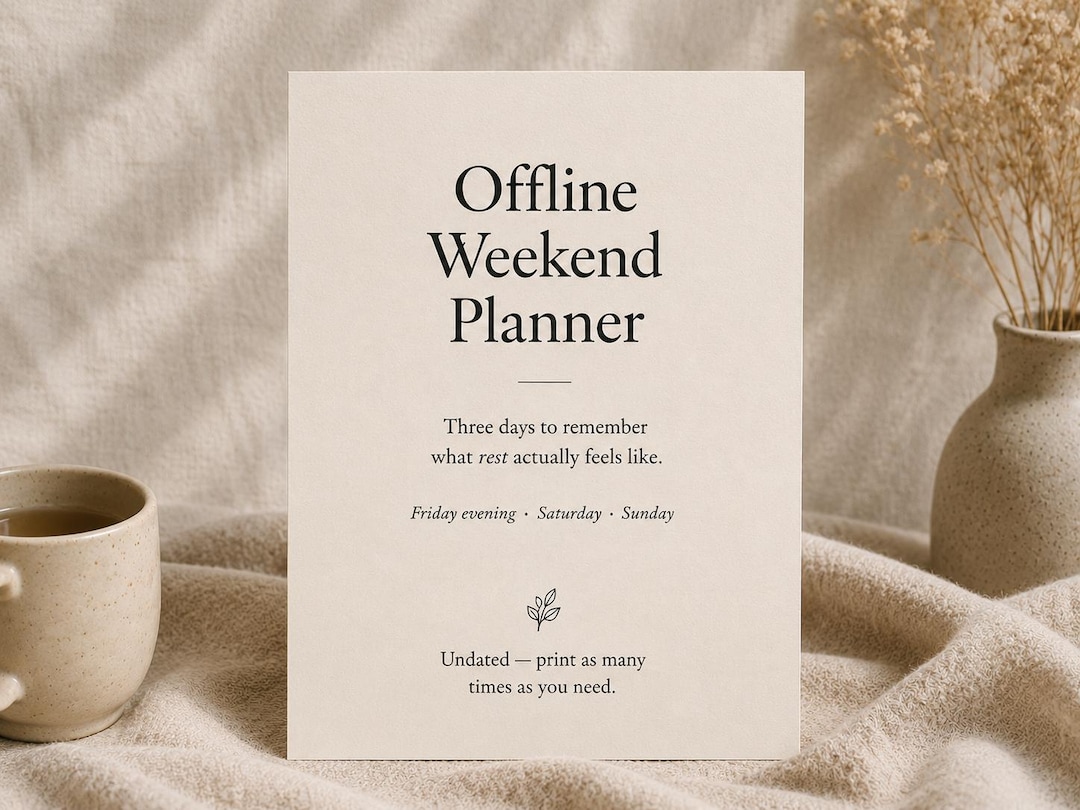 Weeknd Journal Offline Weekend Planner Printable | Digital Detox Weekend PDF | Screen ...