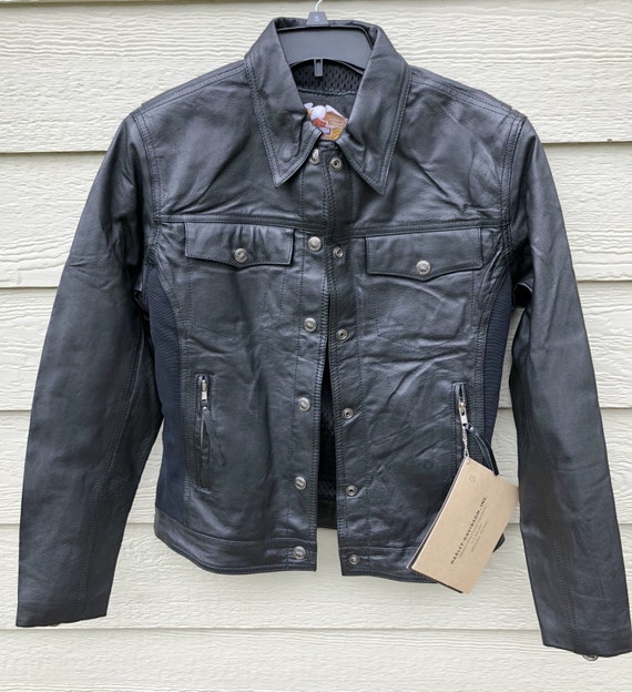 New Harley Davidson Womens Motor Cycle Genuine Leather Jacket Image 0