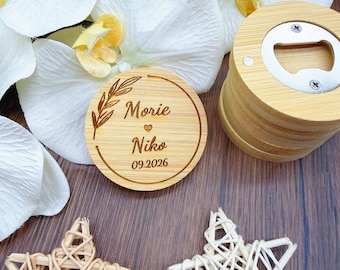 Gepersonaliseerde houten flesopener aangepaste gegraveerde ronde houten flesopener aangepaste naam cadeau voor vader stalknecht echtgenoot bar accessoire