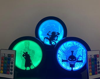 One Piece LED Lamp | Anime Night Light | Luffy Zoro Ace Franky Gear 5 | Anime Gift