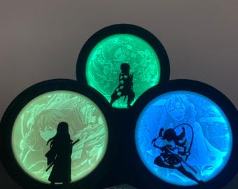 Demon Slayer LED Lamp | Anime Night Light | Tokito, Tanjiro, Mitsuri, Akaza| Anime Gift