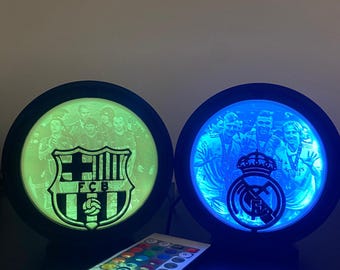 Football LED Lamp | Night Light | Real Madrid, Barcelona, Messi, Ronaldo