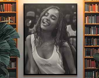 Iconische Tyla-poster | Amapiano popmuziek kunst aan de muur | Zuid-Afrikaans esthetisch decor | Moderne kunst in de redactieruimte