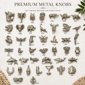 Cast Iron Animal Knobs, Rustic Cabinet Knobs, Farmhouse Drawer Pulls, Wildlife Furniture Hardware, Kitchen Cabinet Knob, Choose Design