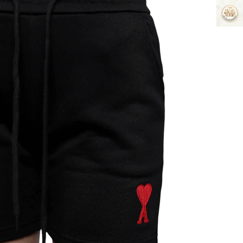 AMI Paris Heart Logo Shorts || Ami De Coeur Cotton Sweat || Luxury Streetwear image 3