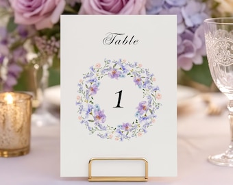 Garden Wedding Table Number Template,Watercolor Pastel Floral Table Sign,Garden Wedding Decor,Wedding Table Number,Instant Download