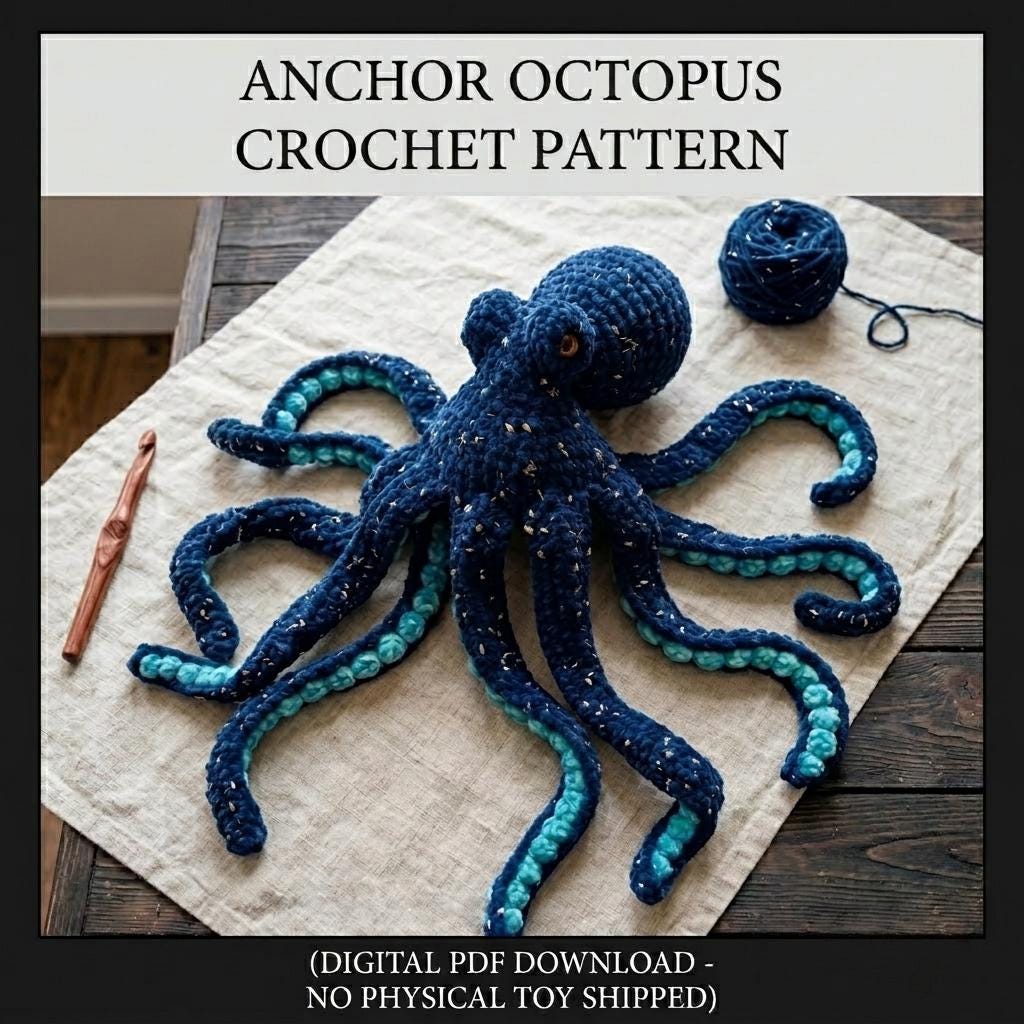 30 Giant Octopus Crochet Patterns for Plush Ocean Decor and Amigurumi Play 28 Giant Octopus Crochet Pattern | Amigurumi Plush Toy Tutorial (PDF Download)