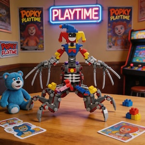 ポピープレイタイム ジョーカースパイダービルディングブロック、ホラーゲームコレクタブルフィギュア、可動モデル