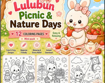 Lulubun Picnic Nature Days Coloring Pages Mini Pack (Digital Download)