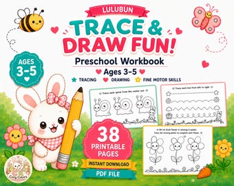 Preschool Tracing Workbook, Fine Motor Skills Printable, Pre Writing Practice Ages 3-5