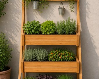 Zelfgemaakte verticale planterstandaardplannen | Houten gelaagde kruidentuin | Latwerk plantenbak pdf