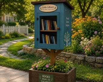 Little Free Library Plans, Outdoor Book Box Woodworking Guide (PDF)