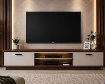 Modern Floating TV Stand Woodworking Plans | DIY Media Console Build (Digital Download)