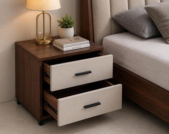 Modern Bedside Table Plans PDF | DIY Nightstand With Drawers | Wooden Side Table Build Plans | Bedroom Furniture Woodworking Plans