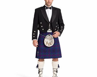 Ensemble veste et kilt Prince Charlie, laine tartan 16 oz, confectionné sur commande (mariage, cérémonie)
