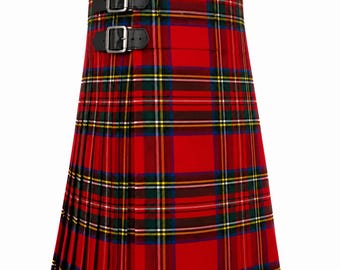 Kilt Royal Stewart pour homme, kilt tartan en polyviscose de 5 yards, kilt traditionnel des Highlands écossais, tailles personnalisées