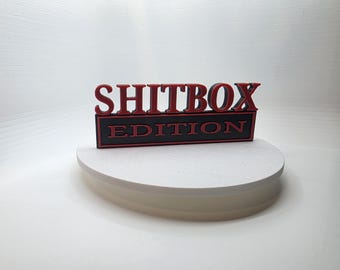 3D Printed "Shitbox Edition" Magnet – Red Black Toolbox Decor – Mechanic Garage Gift