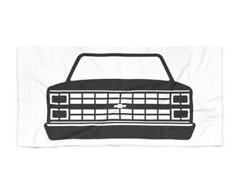 Classic Chevy Truck Grill Beach Towel | Vintage Truck Front Design