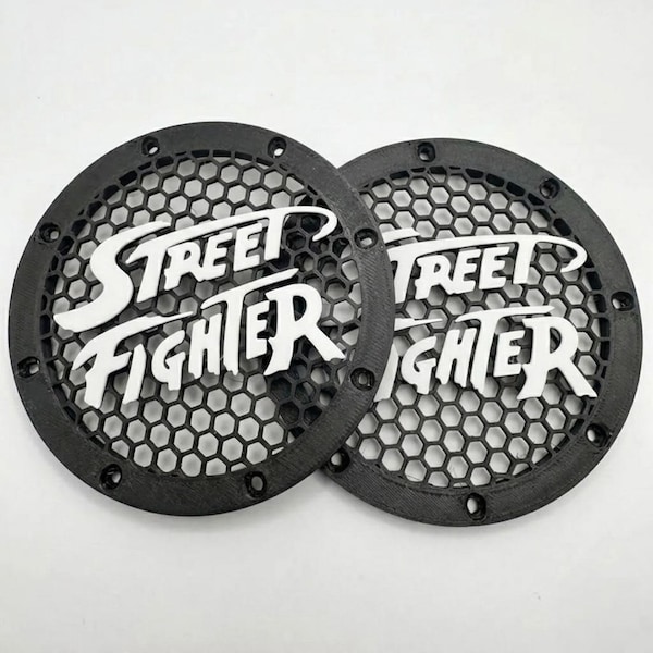 Street Fighter Arcade Speaker Grills (Pair) – Retro Gaming Cabinet Upgrade