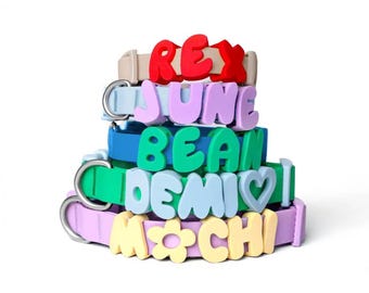 Personalized Pet Collar, Silicone Letter Dog Charm, Custom Alphabet Leash Decoration