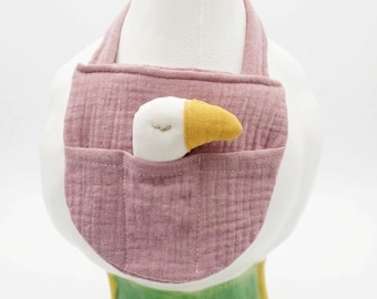 Porch goose 23" outfit - Baby Goose in Apron Bib pouch (for Mothers Day)