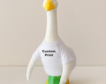 Custom Print on White T-shirt for Porch Goose 23" (Short sleeve or Long sleeve) - clothing outfit