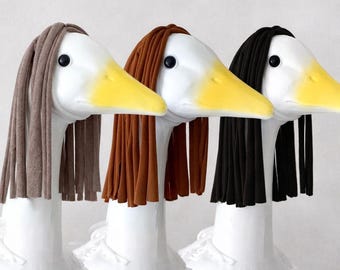 Hair Wig for Porch Goose 23" (Black, Brown, Tan)