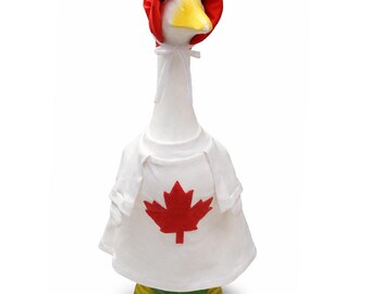 Canada Day White T-shirt for Porch Goose 23" outfit clothing