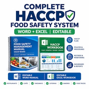 Complete HACCP Food Safety System | Editable Manual & Excel Workbook (Digital Download)